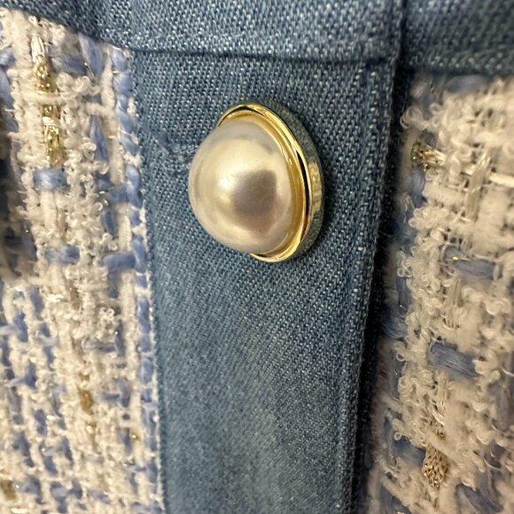 Nanette Lepore Tweed and Denim Jacket - Picture 3 of 6